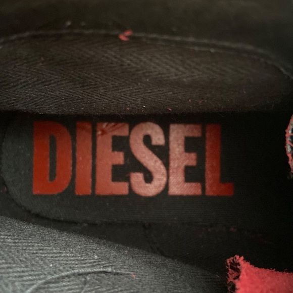 Diesel Black Cracked Leather Effect High Top Sneakers - Picture 13 of 13